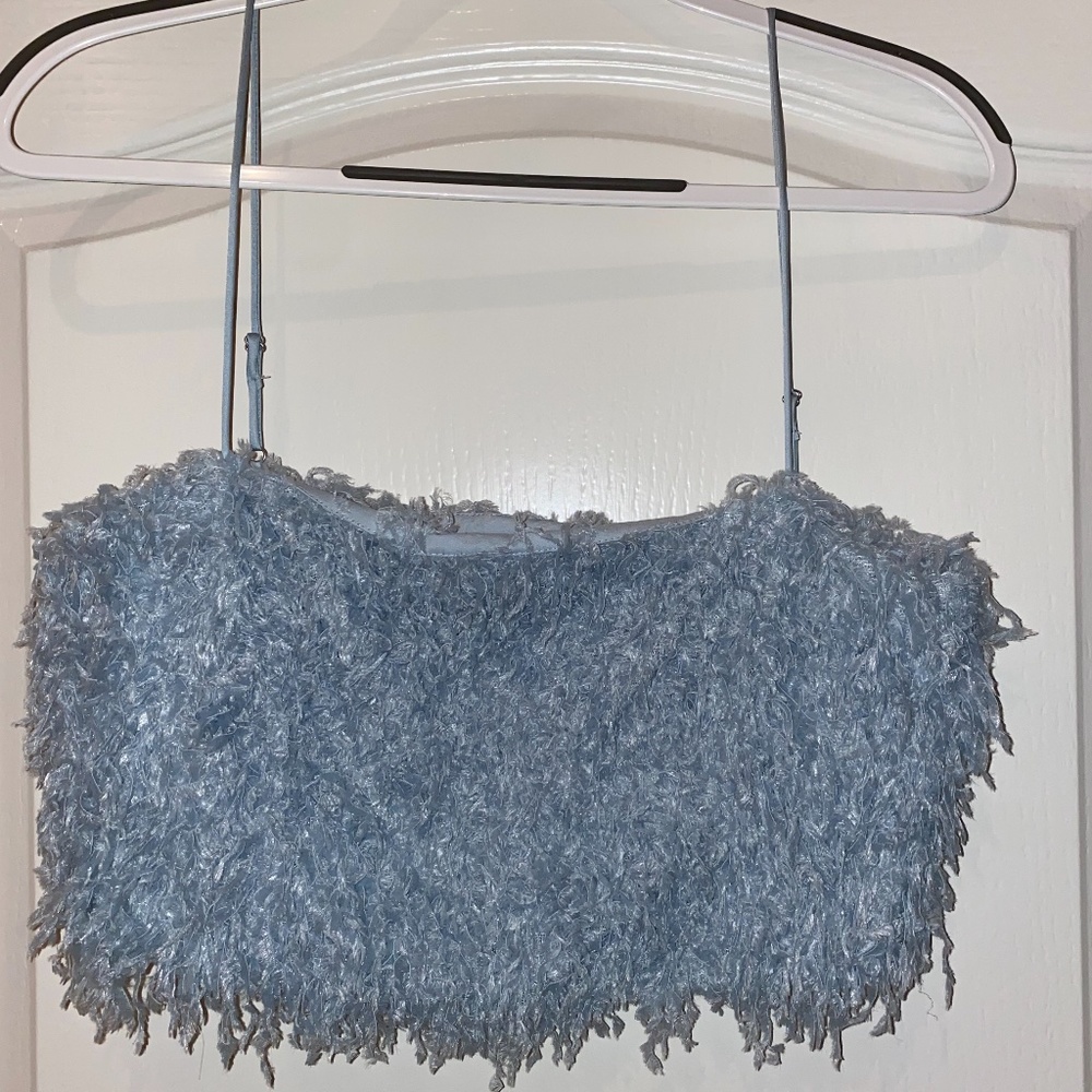 Baby Blue Fringe Top